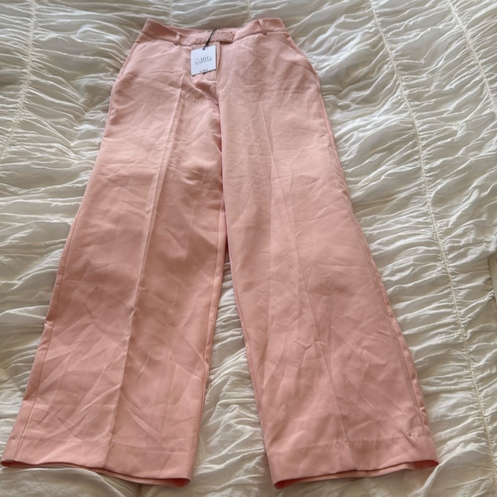4th +Reckless Tokyo Blossom Wide leg high waisted trouser pink size 8